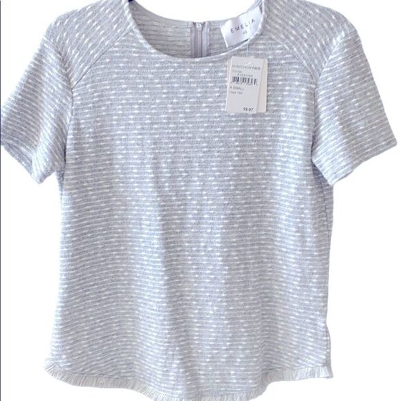 Emelia Grey XS Short Sleeves Blouse Gray NWT - Picture 1 of 5